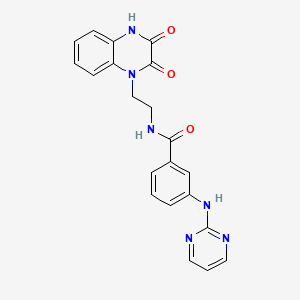 N-[2-(2,3-dioxo-3,4-dihydroquinoxalin-1(2H)-yl)ethyl]-3-(pyrimidin-2-ylamino)benzamide