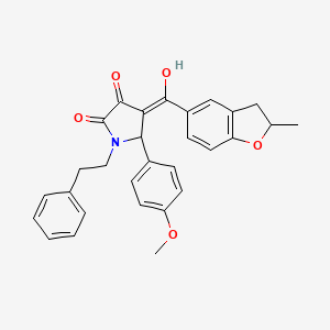 3-hydroxy-5-(4-methoxyphenyl)-4-[(2-methyl-2,3-dihydro-1-benzofuran-5-yl)carbonyl]-1-(2-phenylethyl)-1,5-dihydro-2H-pyrrol-2-one