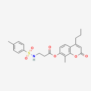 molecular formula C23H25NO6S B11143158 8-methyl-2-oxo-4-propyl-2H-chromen-7-yl N-[(4-methylphenyl)sulfonyl]-beta-alaninate 