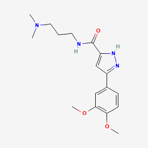 5-(3,4-dimethoxyphenyl)-N-[3-(dimethylamino)propyl]-1H-pyrazole-3-carboxamide