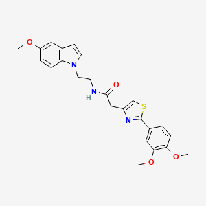 2-[2-(3,4-dimethoxyphenyl)-1,3-thiazol-4-yl]-N-[2-(5-methoxy-1H-indol-1-yl)ethyl]acetamide