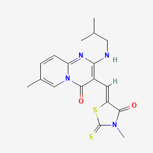 molecular formula C18H20N4O2S2 B11143189 7-methyl-3-[(Z)-(3-methyl-4-oxo-2-thioxo-1,3-thiazolidin-5-ylidene)methyl]-2-[(2-methylpropyl)amino]-4H-pyrido[1,2-a]pyrimidin-4-one 