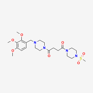 molecular formula C23H36N4O7S B11143202 1-[4-(Methylsulfonyl)piperazin-1-yl]-4-[4-(2,3,4-trimethoxybenzyl)piperazin-1-yl]butane-1,4-dione 