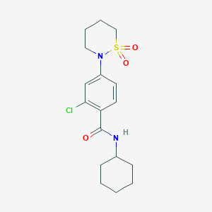 2-chloro-N-cyclohexyl-4-(1,1-dioxido-1,2-thiazinan-2-yl)benzamide