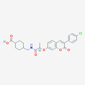 molecular formula C26H26ClNO6 B11143229 4-[[2-[3-(4-Chlorophenyl)-2-oxochromen-7-yl]oxypropanoylamino]methyl]cyclohexane-1-carboxylic acid 