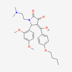 molecular formula C27H34N2O6 B11143237 4-[(4-butoxyphenyl)carbonyl]-5-(2,4-dimethoxyphenyl)-1-[2-(dimethylamino)ethyl]-3-hydroxy-1,5-dihydro-2H-pyrrol-2-one 