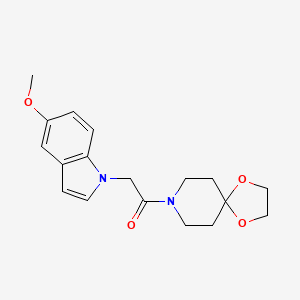 molecular formula C18H22N2O4 B11143240 8-[(5-methoxy-1H-indol-1-yl)acetyl]-1,4-dioxa-8-azaspiro[4.5]decane 