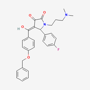 molecular formula C29H29FN2O4 B11143241 4-{[4-(benzyloxy)phenyl]carbonyl}-1-[3-(dimethylamino)propyl]-5-(4-fluorophenyl)-3-hydroxy-1,5-dihydro-2H-pyrrol-2-one 