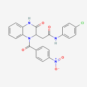 N-(4-chlorophenyl)-2-[1-(4-nitrobenzoyl)-3-oxo-1,2,3,4-tetrahydroquinoxalin-2-yl]acetamide