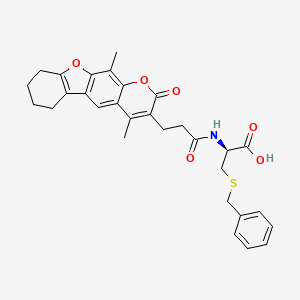 (2S)-3-(Benzylsulfanyl)-2-{[3-(4,11-dimethyl-2-oxo-6,7,8,9-tetrahydro-2H-[1]benzofuro[3,2-G]chromen-3-YL)propanoyl]amino}propanoic acid