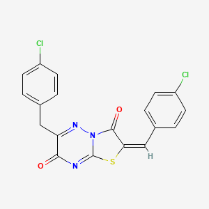 (2E)-6-(4-chlorobenzyl)-2-(4-chlorobenzylidene)-7H-[1,3]thiazolo[3,2-b][1,2,4]triazine-3,7(2H)-dione