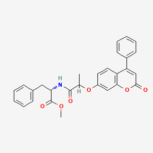 molecular formula C28H25NO6 B11143301 methyl N-{2-[(2-oxo-4-phenyl-2H-chromen-7-yl)oxy]propanoyl}-L-phenylalaninate 