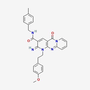 6-imino-7-[2-(4-methoxyphenyl)ethyl]-N-[(4-methylphenyl)methyl]-2-oxo-1,7,9-triazatricyclo[8.4.0.03,8]tetradeca-3(8),4,9,11,13-pentaene-5-carboxamide