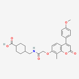 trans-4-{[({[4-(4-methoxyphenyl)-8-methyl-2-oxo-2H-chromen-7-yl]oxy}acetyl)amino]methyl}cyclohexanecarboxylic acid