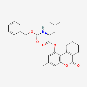 3-methyl-6-oxo-7,8,9,10-tetrahydro-6H-benzo[c]chromen-1-yl N-[(benzyloxy)carbonyl]-L-leucinate