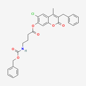 3-benzyl-6-chloro-4-methyl-2-oxo-2H-chromen-7-yl 4-{[(benzyloxy)carbonyl]amino}butanoate