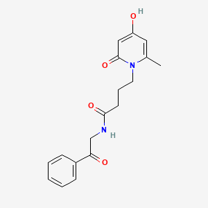 4-(4-hydroxy-6-methyl-2-oxopyridin-1(2H)-yl)-N-(2-oxo-2-phenylethyl)butanamide