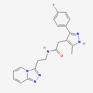 2-[5-(4-Fluorophenyl)-3-methyl-1H-pyrazol-4-YL]-N-(2-{[1,2,4]triazolo[4,3-A]pyridin-3-YL}ethyl)acetamide