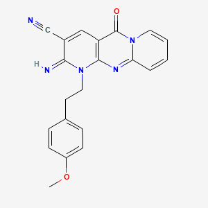 molecular formula C21H17N5O2 B11143380 6-imino-7-[2-(4-methoxyphenyl)ethyl]-2-oxo-1,7,9-triazatricyclo[8.4.0.03,8]tetradeca-3(8),4,9,11,13-pentaene-5-carbonitrile 