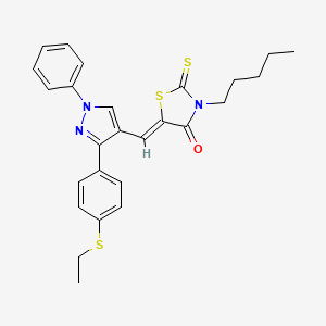 (5Z)-5-({3-[4-(ethylsulfanyl)phenyl]-1-phenyl-1H-pyrazol-4-yl}methylidene)-3-pentyl-2-thioxo-1,3-thiazolidin-4-one