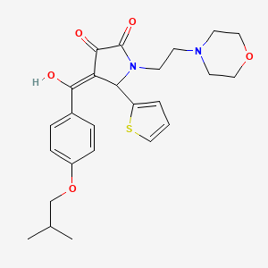 molecular formula C25H30N2O5S B11143395 3-hydroxy-4-{[4-(2-methylpropoxy)phenyl]carbonyl}-1-[2-(morpholin-4-yl)ethyl]-5-(thiophen-2-yl)-1,5-dihydro-2H-pyrrol-2-one 