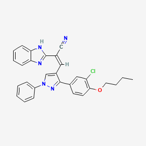 (2Z)-2-(1H-benzimidazol-2-yl)-3-[3-(4-butoxy-3-chlorophenyl)-1-phenyl-1H-pyrazol-4-yl]prop-2-enenitrile