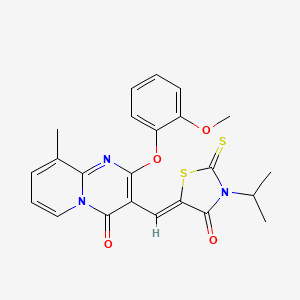 2-(2-methoxyphenoxy)-9-methyl-3-{(Z)-[4-oxo-3-(propan-2-yl)-2-thioxo-1,3-thiazolidin-5-ylidene]methyl}-4H-pyrido[1,2-a]pyrimidin-4-one