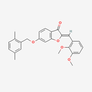 (2Z)-2-(2,3-dimethoxybenzylidene)-6-[(2,5-dimethylbenzyl)oxy]-1-benzofuran-3(2H)-one