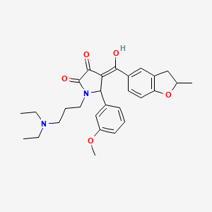 1-[3-(diethylamino)propyl]-3-hydroxy-5-(3-methoxyphenyl)-4-[(2-methyl-2,3-dihydro-1-benzofuran-5-yl)carbonyl]-1,5-dihydro-2H-pyrrol-2-one