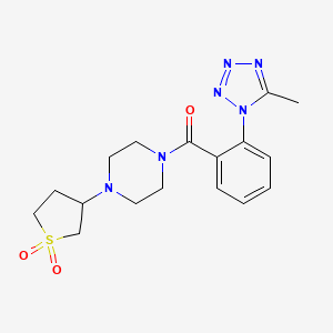 (4-(1,1-dioxidotetrahydrothiophen-3-yl)piperazin-1-yl)(2-(5-methyl-1H-tetrazol-1-yl)phenyl)methanone