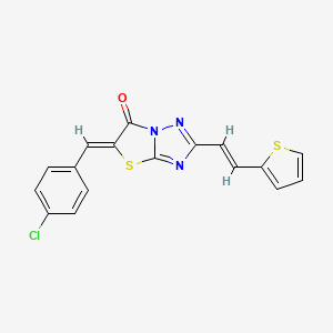 molecular formula C17H10ClN3OS2 B11143471 (5Z)-5-(4-chlorobenzylidene)-2-[(E)-2-(thiophen-2-yl)ethenyl][1,3]thiazolo[3,2-b][1,2,4]triazol-6(5H)-one 