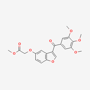 molecular formula C21H20O8 B11143475 Methyl ({3-[(3,4,5-trimethoxyphenyl)carbonyl]-1-benzofuran-5-yl}oxy)acetate 