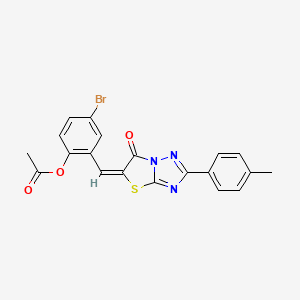 4-bromo-2-{(E)-[2-(4-methylphenyl)-6-oxo[1,3]thiazolo[3,2-b][1,2,4]triazol-5(6H)-ylidene]methyl}phenyl acetate