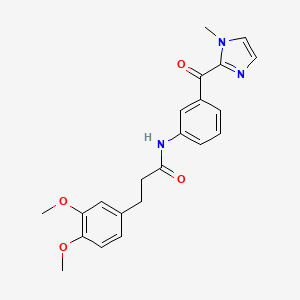 molecular formula C22H23N3O4 B11143502 3-(3,4-dimethoxyphenyl)-N-{3-[(1-methyl-1H-imidazol-2-yl)carbonyl]phenyl}propanamide 