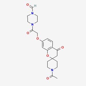 4-{[(1'-Acetyl-4-oxo-3,4-dihydrospiro[chromene-2,4'-piperidin]-7-yl)oxy]acetyl}-1-piperazinecarbaldehyde