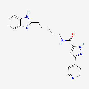 N-[5-(1H-benzimidazol-2-yl)pentyl]-5-(pyridin-4-yl)-1H-pyrazole-3-carboxamide