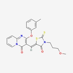 3-{(Z)-[3-(3-methoxypropyl)-4-oxo-2-thioxo-1,3-thiazolidin-5-ylidene]methyl}-2-(3-methylphenoxy)-4H-pyrido[1,2-a]pyrimidin-4-one