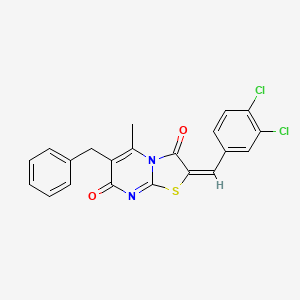 (2E)-6-benzyl-2-(3,4-dichlorobenzylidene)-5-methyl-7H-[1,3]thiazolo[3,2-a]pyrimidine-3,7(2H)-dione