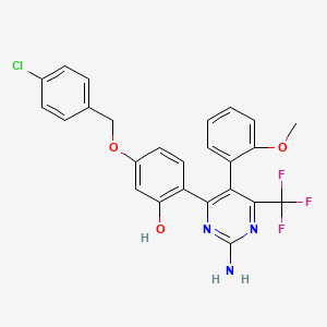 2-[2-Amino-5-(2-methoxyphenyl)-6-(trifluoromethyl)-4-pyrimidinyl]-5-[(4-chlorobenzyl)oxy]phenol