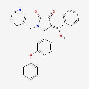 molecular formula C29H22N2O4 B11143581 4-benzoyl-3-hydroxy-5-(3-phenoxyphenyl)-1-[(pyridin-3-yl)methyl]-2,5-dihydro-1H-pyrrol-2-one 