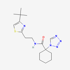 N-{2-[4-(tert-butyl)-1,3-thiazol-2-yl]ethyl}-1-(1H-1,2,3,4-tetraazol-1-yl)-1-cyclohexanecarboxamide