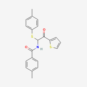 4-methyl-N-{1-[(4-methylphenyl)sulfanyl]-2-oxo-2-(thiophen-2-yl)ethyl}benzamide