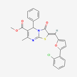 methyl (2Z)-2-{[5-(2-chlorophenyl)furan-2-yl]methylidene}-7-methyl-3-oxo-5-phenyl-2,3-dihydro-5H-[1,3]thiazolo[3,2-a]pyrimidine-6-carboxylate