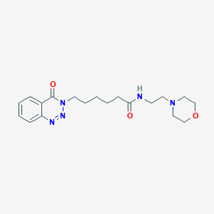 molecular formula C19H27N5O3 B11143650 N~1~-(2-morpholinoethyl)-6-[4-oxo-1,2,3-benzotriazin-3(4H)-yl]hexanamide 