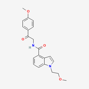 molecular formula C21H22N2O4 B11143667 1-(2-methoxyethyl)-N-[2-(4-methoxyphenyl)-2-oxoethyl]-1H-indole-4-carboxamide 