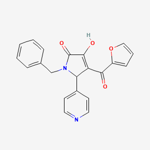 molecular formula C21H16N2O4 B11143713 1-benzyl-4-(2-furylcarbonyl)-3-hydroxy-5-(4-pyridyl)-1,5-dihydro-2H-pyrrol-2-one 