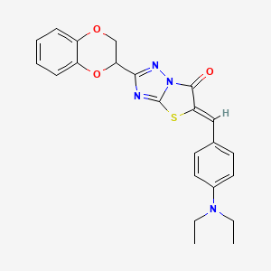 (5Z)-5-[4-(diethylamino)benzylidene]-2-(2,3-dihydro-1,4-benzodioxin-2-yl)[1,3]thiazolo[3,2-b][1,2,4]triazol-6(5H)-one