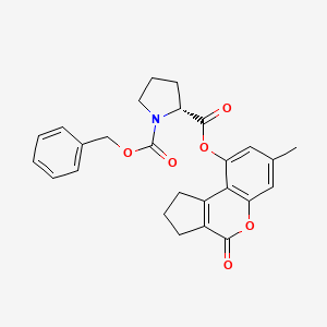 1-benzyl 2-(7-methyl-4-oxo-1,2,3,4-tetrahydrocyclopenta[c]chromen-9-yl) (2R)-pyrrolidine-1,2-dicarboxylate