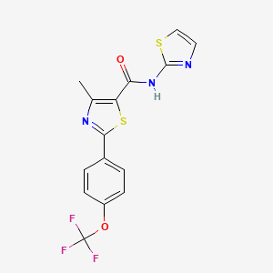 molecular formula C15H10F3N3O2S2 B11143743 4-methyl-N-(1,3-thiazol-2-yl)-2-[4-(trifluoromethoxy)phenyl]-1,3-thiazole-5-carboxamide 