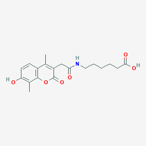 6-{[(7-hydroxy-4,8-dimethyl-2-oxo-2H-chromen-3-yl)acetyl]amino}hexanoic acid